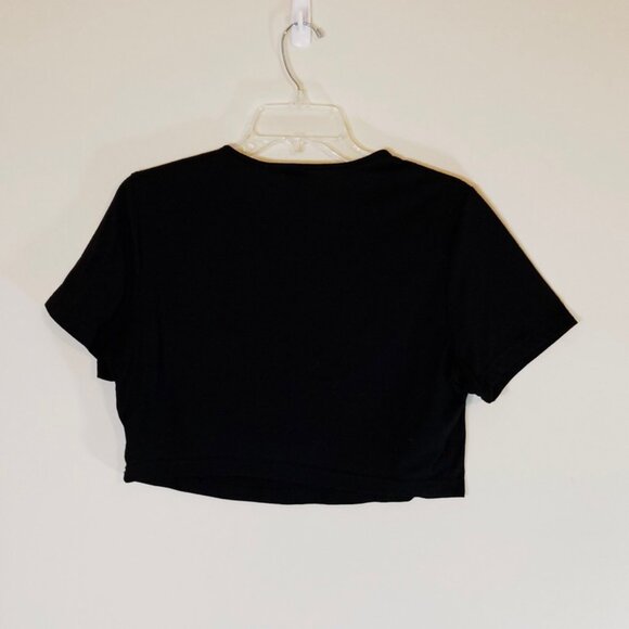 Shein Curve Cropped Top Pullover Rhinestone Skulls Halloween Goth Black SZ 1XL - Picture 3 of 6